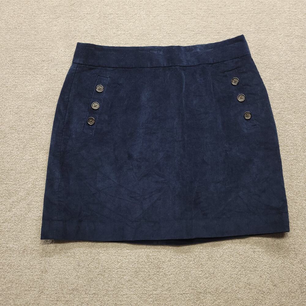 Banana Republic Women’s 10 Navy Blue Corduroy Mini Skirt Button Nautical Preppy